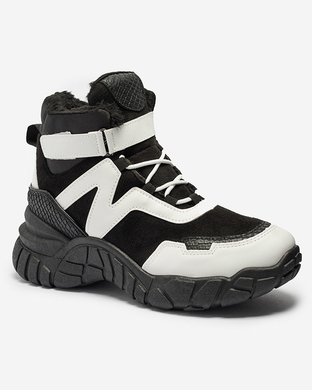 Schwarz-weiße isolierte Damen-Schneestiefel Okraja - Footwear