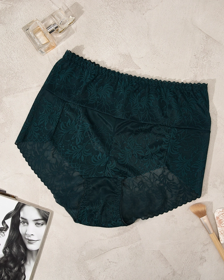 Royalfashion Zarter Maxislip in dunkelgrün PLUS SIZE