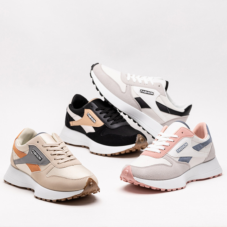 Weiße und graue Damen-Sportschuhe von Berinn - Schuhe