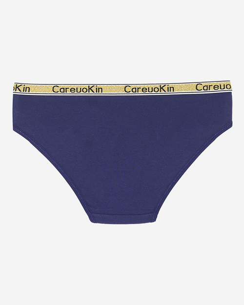 Трусики жіночі темно-сині з золотистою смужкою - Нижня білизна