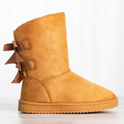 Braune Mukluki-Schneeschuhe mit Schleifen Snowy - Footwear 1