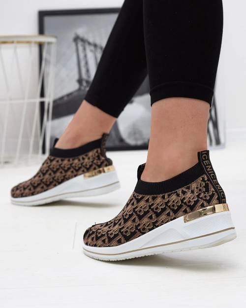 Чорно-коричневі жіночі сліпони з принтом Scerpa- Footwear