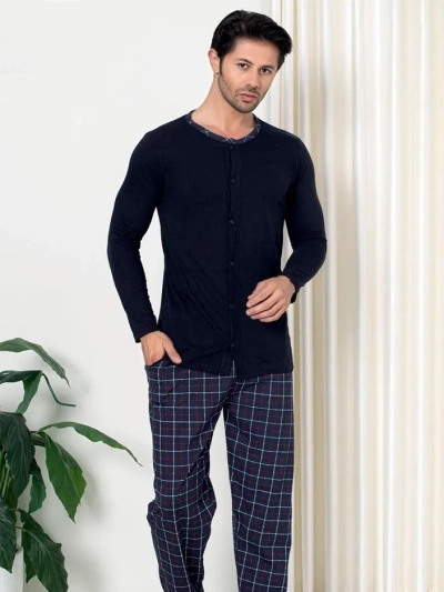 Royalfashion Herren Baumwoll-Karopajamas