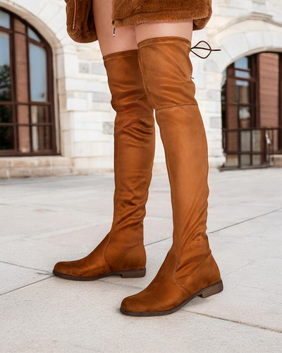 Royalfashion Damen Overknee-Slip-On-Stiefel Lianas