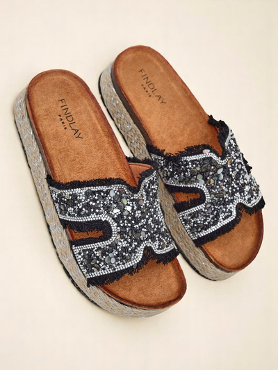 Royalfashion Damenpantoletten mit Candy-Candy-Dekorationen