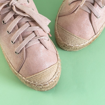 Rosa Damenschuhe a'la espadrilles auf der Woilla-Plattform - Schuhe