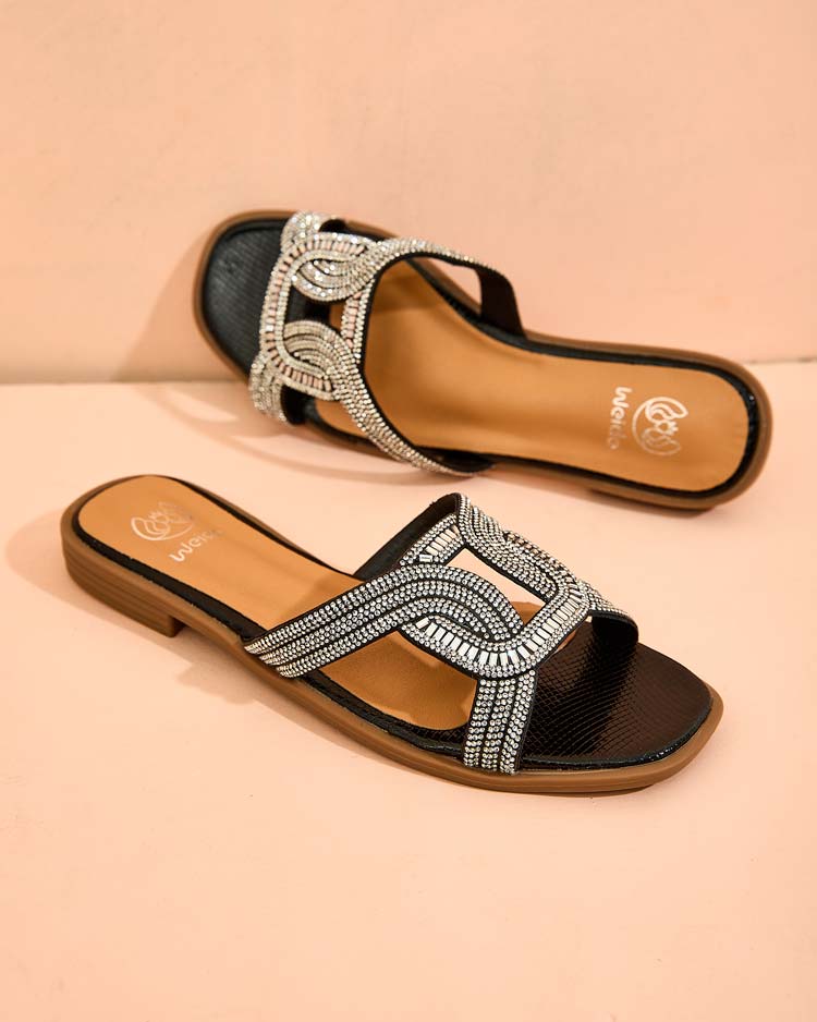 Royalfashion Women's Siff flache Sohlen Flip-Flops