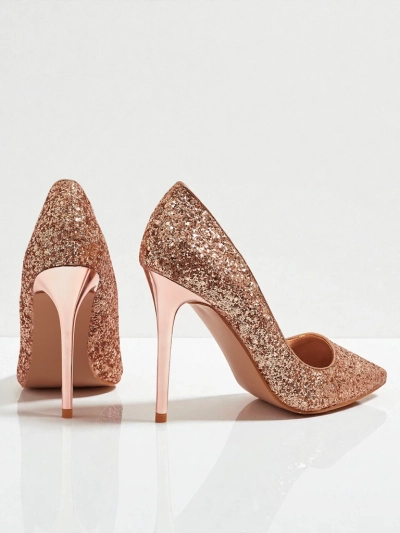 Damen Eco-Leder Pumps mit Brokat Zavrimea