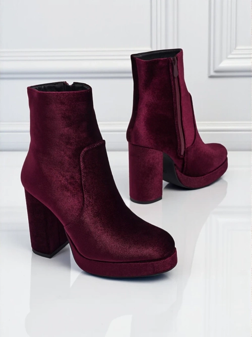Ботильйони жіночі на підборах-стовпчику а-ля Велюр Miss