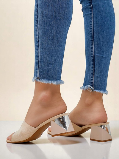 Royalfashion Damenslides mit dekorativen Absätzen Vollatie