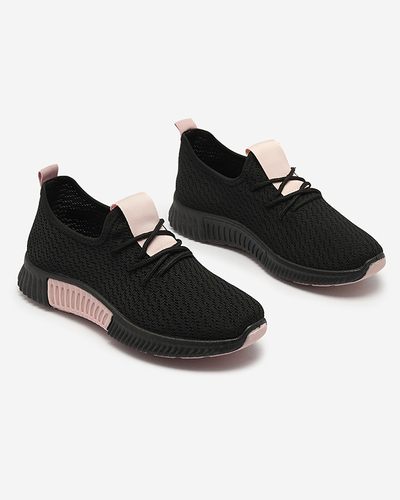 Schwarze Damen-Sportschuhe mit rosa Einsätzen Keteti - Schuhe