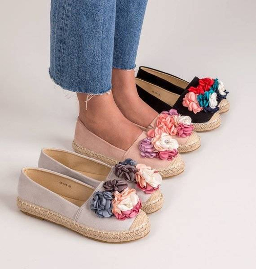 Сірі еспадрилі з квітами Фанді - Взуття 1