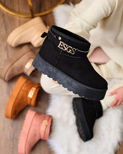 Royalfashion Rosa Damen a'la Schneestiefel mit Esgala-Verzierung