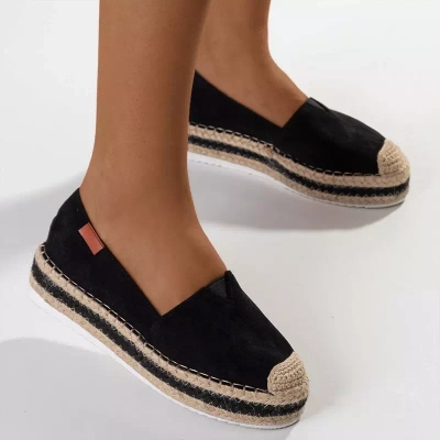 OUTLET Schwarze Damen-Espadrilles auf der Molandia-Plattform - Schuhe