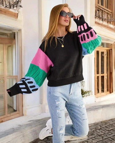 Жіночий світшот Royalfashion з різнокольоровими рукавами