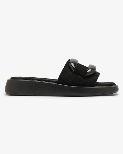 Schwarze Damen-Flip-Flops aus Öko-Wildleder Omve - Footwear