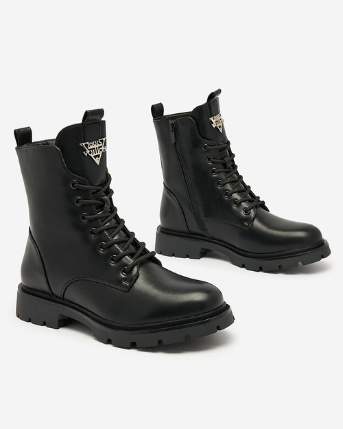 Royalfashion Чорні жіночі високі черевики Stepurba