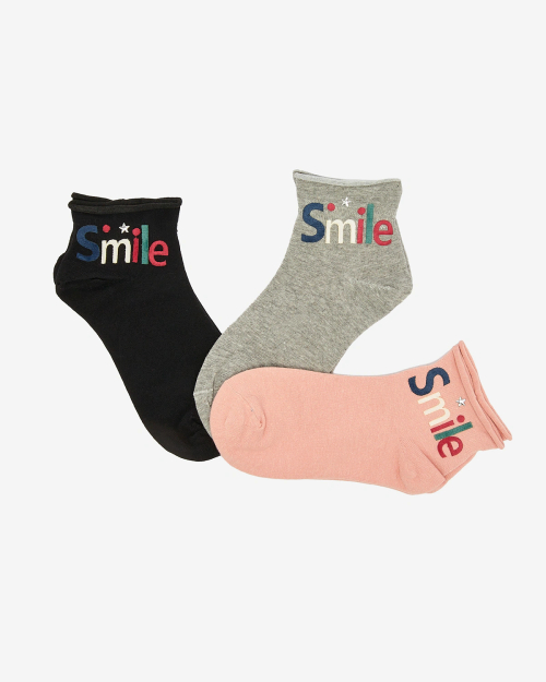 Royalfashion Конкурс жіночих шкарпеток з кольоровим написом 3/уп