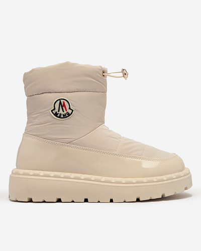 Royalfashion Damen Schlupf-Schneestiefel in Creme Farbe Ireda