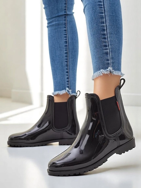 Royalfashion Damen lackierte Gummistiefel Rissma