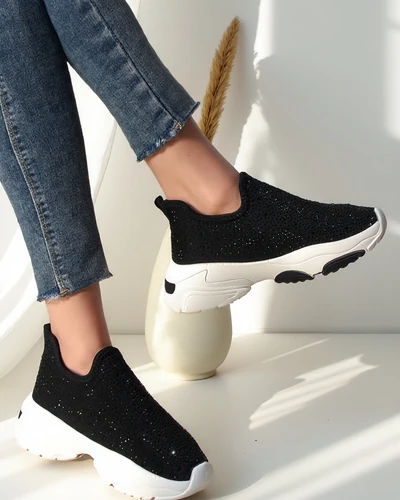 Royalfashion Slip-On Damen-Sneaker mit Strass Elavises