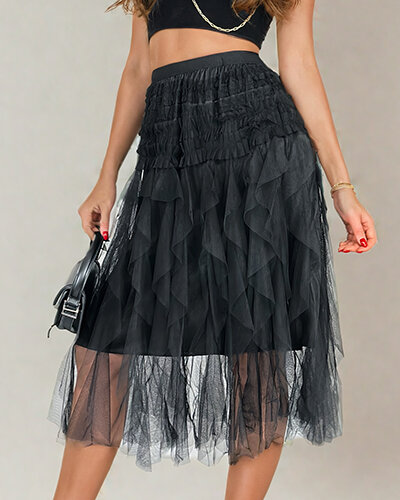 Royalfashion Doppellagiger Midirock für Damen