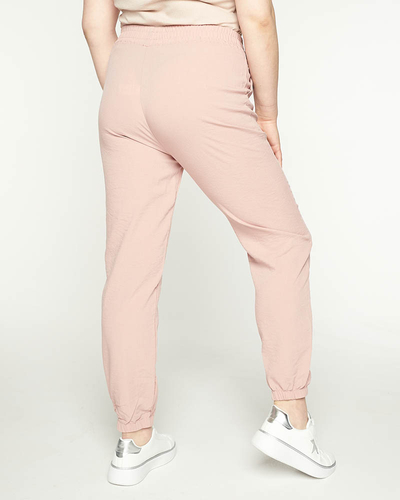 Rosa Stoff-Jogginghose für Damen GROSSE GRÖSSE - Kleidung