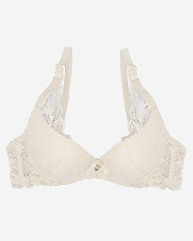 Beige Damen-Spitzen-BH - Dessous