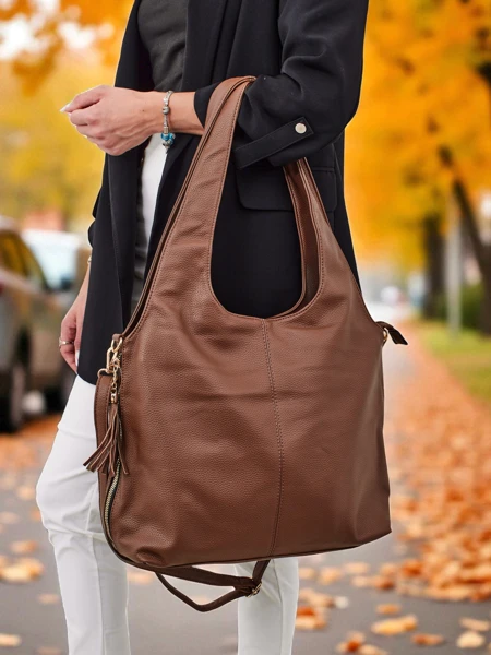 Große Damenhandtasche Shopper Crystal Haven aus Öko-Leder