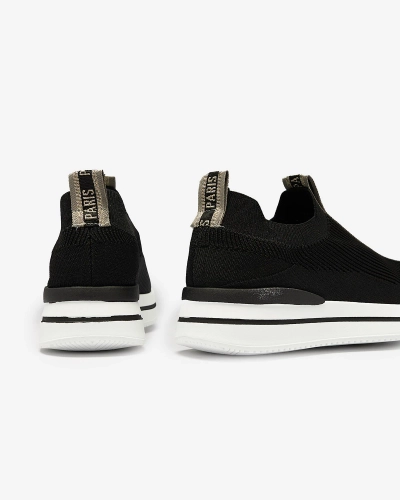 Жіночі спортивні кросівки-сліпони з написом чорного кольору Cerppa- Footwear