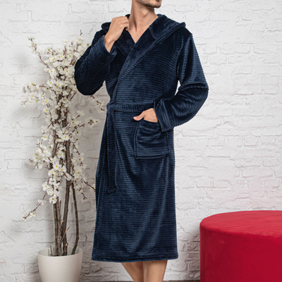 Marineblauer Herren-Bademantel - Kleidung
