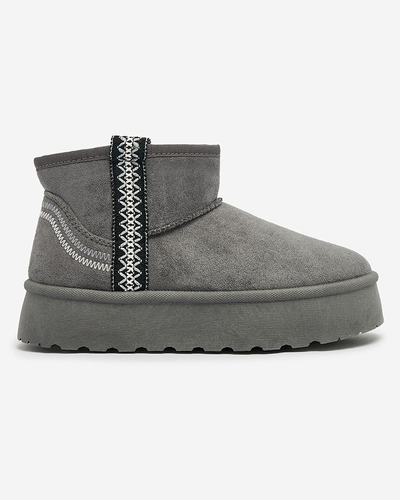 Royalfashion Damen Kurzstiefel a'la Schneestiefel mit Ornament Erititta