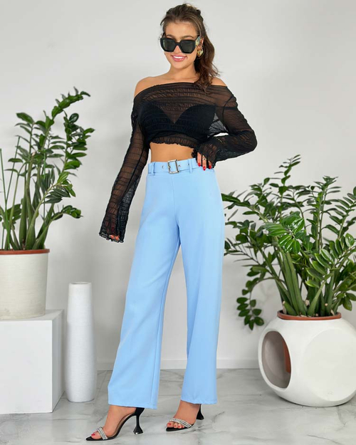 Royalfashion Жіночі широкі штани з тканини