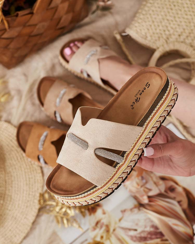 Royalfashion Damen Orolta Zirkonia Flip-Flops