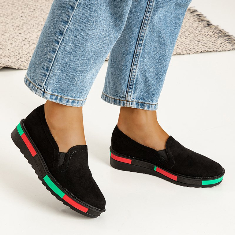 Schwarze Damen-Slipper aus Öko-Wildleder Spesi - Footwear