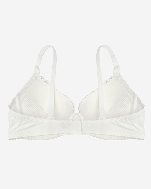 Кремовий жіночий бюстгальтер пуш ап, декорований мереживом - Жіноча білизна