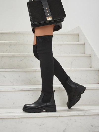 Lange Damen Schlupf-Overknee-Stiefel Orlina