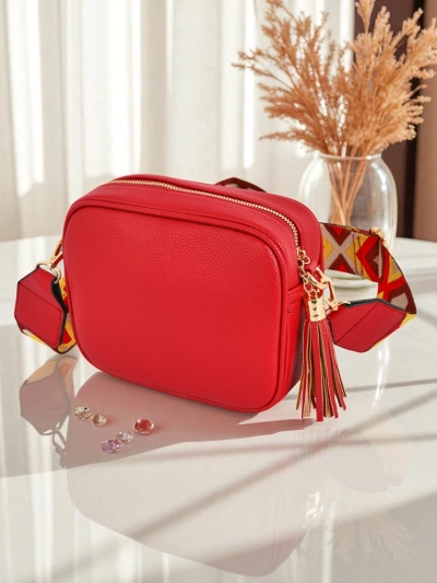 Royalfashion Kleine Damenhandtasche aus Öko-Leder mit buntem Riemen Kovi Lace