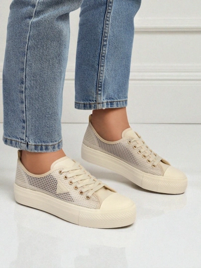 Damen Beige Callista Mesh Sneaker - flacher Absatz, Sommer-Herbst Kollektion