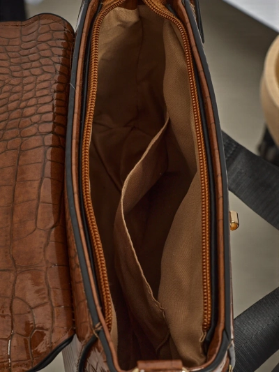 Kleine Damenhandtasche aus Öko-Leder mit Prägung Narelle