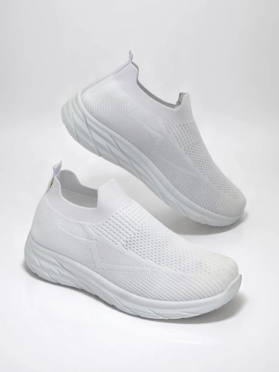 Royalfashion Damen Sport Slip-On Schuhe Weiß