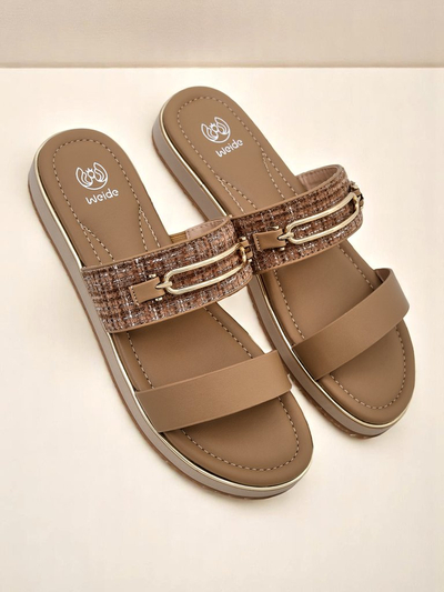 Royalfashion Damen-Pantoletten mit flacher Sohle Mamma