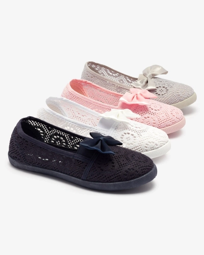 Graue Slipper für Mädchen mit Schleife Sweet Life - Footwear