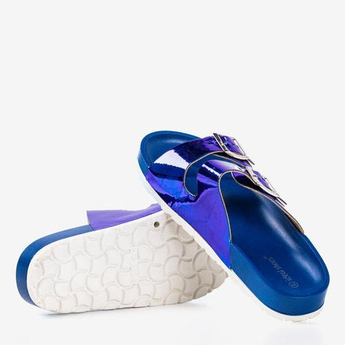 Сині шльопанці з голографічною обробкою Sumire - Взуття 1