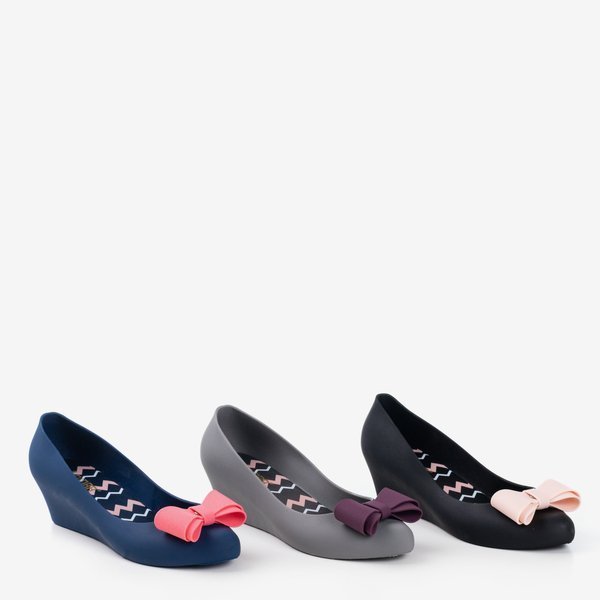 Schwarze Gummimelisse für Frauen auf einem Keil Grawiti - Footwear