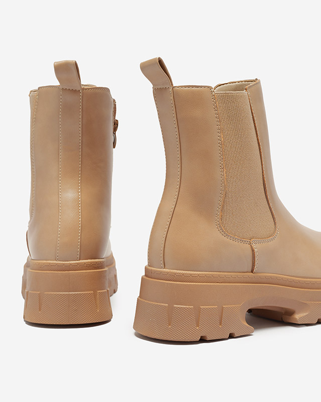 Klassischer isolierter Damenstiefel in der Farbe camel Ernista - Footwear
