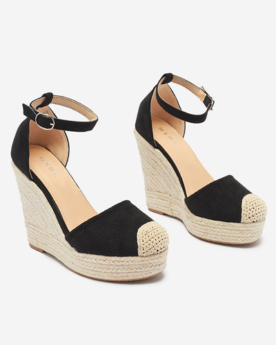 Royalfashion Schwarze Damen Meylasi Plateausandalen