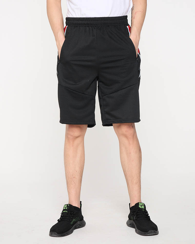 Schwarze Herren-Sportshorts mit Aufschriften - Kleidung