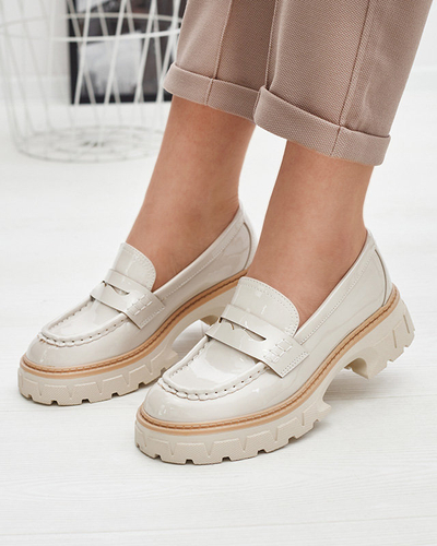Beige lackierte Mokassins für Damen Mewira - Footwear