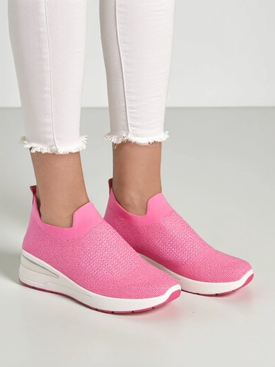 Royalfashion Schlupf-Wedge-Sneakers für Damen mit Strasssteinen Qelavise